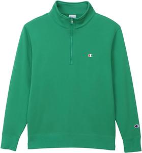 Мужская толстовка Champion с длинным рукавом, вышитым логотипом в одной точке и застежкой-молнией до середины груди, зеленый