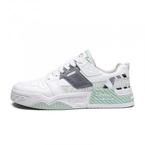 NANJIREN Антискользящие и износостойкие низкие скейтерские кроссовки для мужчин с эффектом увеличения роста - бело-зеленые, цвет White Green