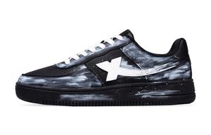 XTEP Кроссовки Air Force One с низким верхом, устойчивые к истиранию и скольжению, мужские, черно-белые