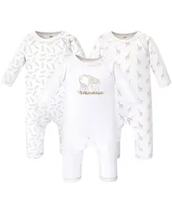 Комбинезоны для мальчиков из органического хлопка, 3 шт Touched by Nature, белый