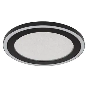 Потолочный светильник LED DAVIES LED-модуль 1 шт. Теплый белый, потолочная лампа, дизайнерский светильник, гостиная, спальня, круглый Globo Lighting, Schwarz matt