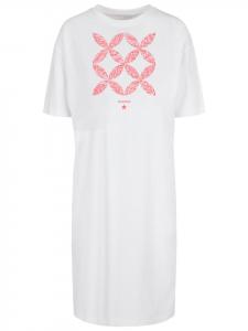 Короткое платье F4NT4STIC Oversize Kleid Blumenmuster Coral, белый