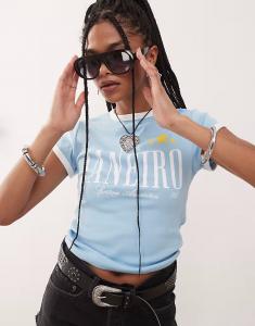 Футболка COLLUSION с принтом Janeiro 92 baby синего цвета