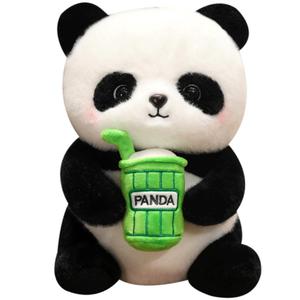 Милые плюшевые игрушки с дизайном панды в виде чашки молочного чая, высота 24cm/35cm/45cm/65cm Click, Milk Tea Panda