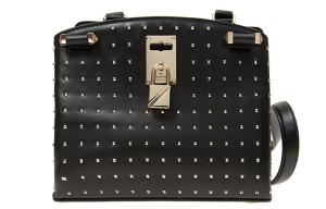 Valentino Кожаная женская сумка через плечо черного цвета