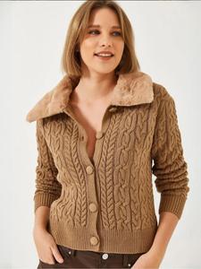 Вязаный кардиган Bianco Lucci, коричневый