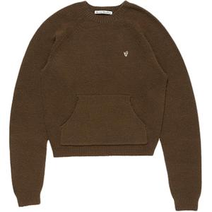 Свитер с регланными рукавами и карманом Acne Studios, коричневый