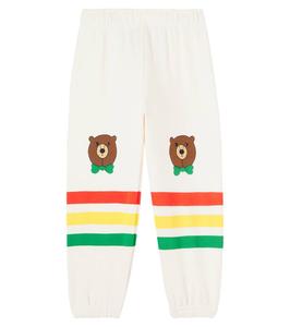 Хлопковые спортивные штаны Mini Rodini, Off-White