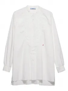 Рубашка с вышитым логотипом Prada, белый