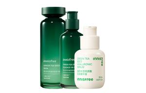 Innisfree Yueshifengyin зеленый чай семена вода молоко маленькая зеленая бутылка комплекты одежды стягивание