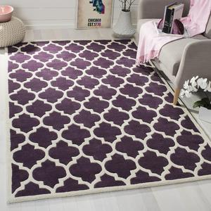 Ковер SAFAVIEH, 267 x 267 см, Chatham Collection, Purple & Ivory, ручной работы геометрический Wool, идеален для помещений с высокой проходимостью в гостиной, спальне (CHT734F)