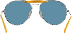 Солнцезащитные очки Ray-Ban Unisex Rb8063 Titanium Aviator, Silver/Blue Polarized