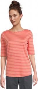 Футболка L.L.Bean Pima Cotton Tee Boatneck Elbow Sleeve Stripe, цвет Dark Salmon/Sunlit Coral
