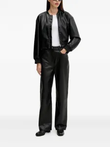 Куртка на молнии с манжетами в рубчик HUGO, черный