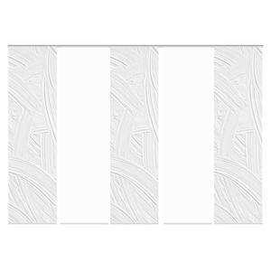 Раздвижная штора Home Wohnideen Talia, ткань белая - 60 х 245 см - комплект из 5 шт.