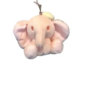 Плюшевый кулон с мультяшным слоном и большими ушами, высота 12 см Jinnew, розовый