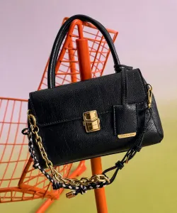 Сумка-тоут Acelynn с цепочкой из веревки Charles & Keith, цвет Black