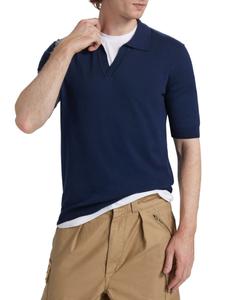 Поло с воротником Johnny Saks Fifth Avenue, темно-синий