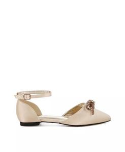 Босоножки Simina на плоской подошве с бантом и стразами Rag & Co, золотой