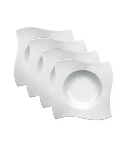 Суповые тарелки с волнистым краем, набор из 4 штук Villeroy & Boch, white