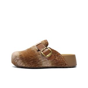 Женские сандалии с закрытым носком, устойчивые к истиранию, резиновая подошва, цвет «кэмел» BELLE, Camel