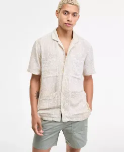 Мужская рубашка Camp Mays Regular Fit с принтом на пуговицах Sun + Stone, белый