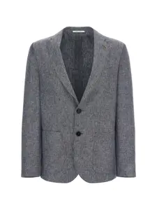 Однобортный пиджак с узором «елочка» Pal Zileri, синий