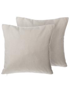 Beliani Комплект из 2 декоративных подушек GAURA бежево-серебристого цвета
