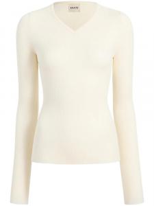 Топ KHAITE Ribbed Wool Jersey, белый
