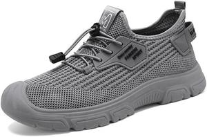 Мужские дышащие кроссовки из сетки, легкие летние кроссовки для бега и ходьбы, удобная мягкая подошва, спортивная обувь для повседневной носки и тренировок в спортзале Qacksv, серый