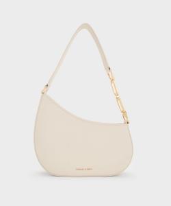 Асимметричная сумка через плечо Charles & Keith, цвет Cream