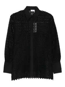 Рубашка из кружева крючком Akris Punto, черный