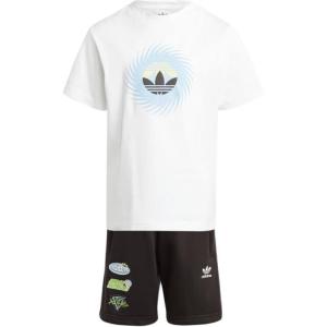 Детская повседневная спортивная одежда Adidas, белый+черный