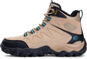 Зимняя модная обувь из хлопка с толстым бархатом для походов на открытом воздухе и теплые походные ботинки Generic, хаки