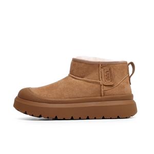 Теплые, водостойкие, износостойкие, амортизирующие, увеличивающие рост короткие зимние ботинки унисекс FAPAI, Camel