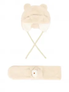 Комплект: шапка с ушками медведя и шарф Mayoral, нейтральный