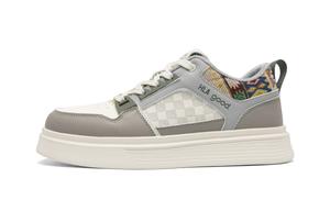 Низкие скейтерские кроссовки мужские HLA, белый серый[Fleece-Lined]