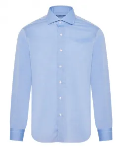 Итальянская хлопковая рубашка Barba, синий