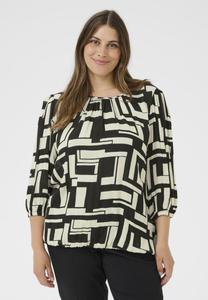 Блуза Kaffe Curve MARINA AMI, Black/White Graphic/Black