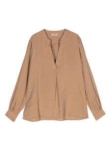 Blanca Vita блузка с воротником-стойкой и длинными рукавами, серый