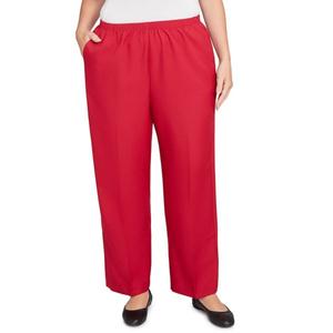 Плюс сайз эластичные укороченные брюки с резинкой по талии Alfred Dunner, красный