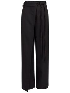 Расклешенные брюки с логотипом MM6 Maison Margiela, черный