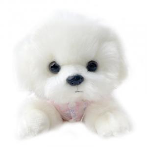 Игрушка имитация собаки породы мальтезе плюшевая кукла высота 18см длина 40см CU MATE C