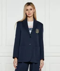 Элегантный жакет BRAMA relaxed fit Weekend Maxmara, темно-синий