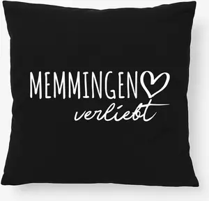 Подушка Huuraa Memmingen in Love Gift 40х40см с наполнителем Черный хлопок Memmingen Decor Hellweg Druckerei