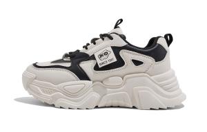 Износостойкие и легкие низкие массивные кроссовки women's RENBEN, бежевый черный