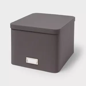 Большая декоративная тканевая коробка цвета древесного угля - Brightroom