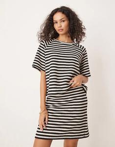 VILA – Черно-белая футболка с коротким рукавом, связанная крючком, коорд.