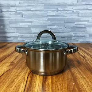 Кастрюля из нержавеющей стали объемом 1,3 л со стеклянной крышкой, подходит для индукционных плит. PRYMUS-AGD