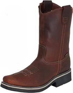 Мужские ботинки Crazy Leather, коричневые, из натуральной кожи, с квадратным носком Generic